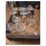 Vntg Libbey Frosted Golden Foliage Stemware