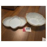 Vntg FireKing Anchor Hocking Milkglass w.Gold Trim