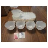 Anchor Hocking Milk Glass Snack Set