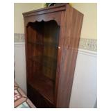 Tall Wood Display Cabinet w/ Glass Shelves