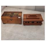 Vntg Hand Carved Cedar Keepsake/Jewelry Boxes