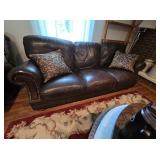 Leather Sofa w/ Nailhead Trim
