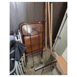 Metal Folding Chairs, Squeegee & Leaf Rake