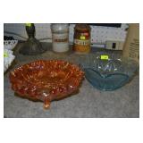 Carnival Dish & Blue Bowl