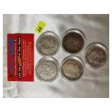 1921 Morgan Silver Dollar Lot of 5