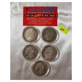 Morgan Silver Dollar Lot of 5