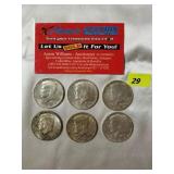 1964 Kennedy Half Dollars Lot of 6