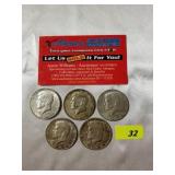 1969 Kennedy Half Dollars Lot of 6