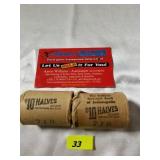 1971 D Kennedy Half Dollar $10 roll x 2
