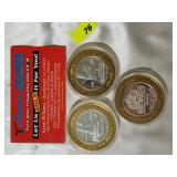 Silver Casino Tokens x 3