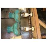 pair of Lamps w/Green Shades