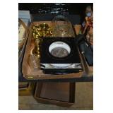 Brass Candlesticks, Crystal Votive Globe, Chokin
