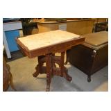 Antique Eastlake Table (Mis-matched Marble Top)
