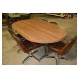 Mid Century Table w/ 6 Swivel Chairs