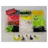 Fly Fishing Flies, Plastic Ribbon Tails & Box