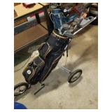 Golf Clubs & Bag w/ Wheel Bag Cart