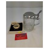 Wood Duck Paperweight & Glass Stein