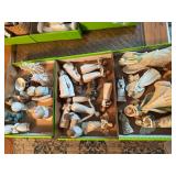 3 flats of miscellaneous figurines. Precious moments and willow tree
