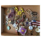 Flat of miscellaneous costume jewelry