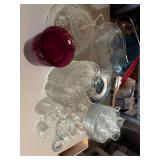 Lot of glassware and snack trays