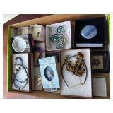 Flat of miscellaneous costume jewelry