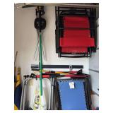 Folding chairs and garage items as shown