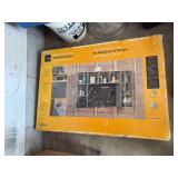Multi cube system and Rubbermaid organizer for garage wall