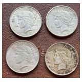 4 1922 Peace dollars (1 is “S” mint mark)