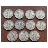 11 1943 Walking Liberty Half Dollars