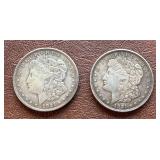 2 1921 Morgan dollars