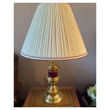 Pair of brass lamps