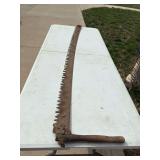 2 man saw. Needs handle repair
