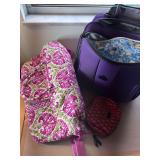 Vera Bradley tote bag and small Delsey carryon