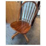 Oak rolling office chair