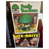 Lite brite game and family tree house game