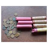Mixed lot of Pennie’s: 3 rolls of wheat, 4 rolls of unsorted and some misc other wheat cents