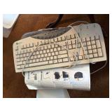 Printer, keyboard, misc CDs, DVD player