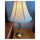 Pair of brass lamps