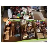 4 flats of miscellaneous figurines and Knick knacks