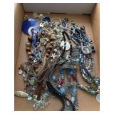 Flat of miscellaneous costume jewelry