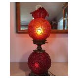 Fenton poppy red cranberry Gone With The Wind lamp. 23' tall GWTW