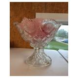 Glass punch bowl with cups