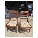 2 wood chairs