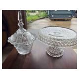 Cake plate and covered dish