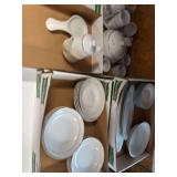 Large set of Emily Gold china. Service for at least 10
