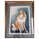 Water color of collie dog