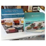 Stoneware mugs and containers