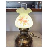 Fenton hand painted lamp. Artist Linda Fleming