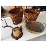Antlers and baskets