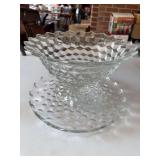 Fostoria American footed bowl and underplate